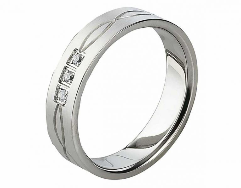 Preview: Damenring Edelstahl mit Wellendesign AB1022