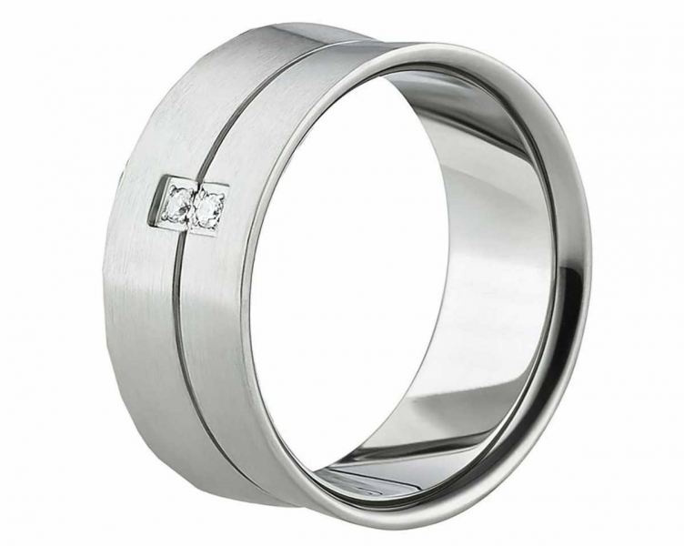 Preview: Breite Edelstahlring für Damen AB1124