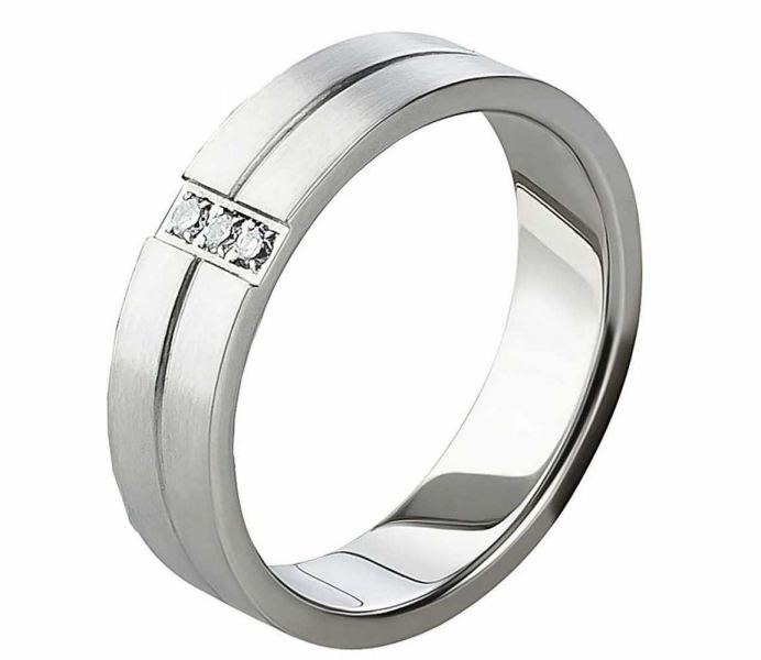 Preview: Elegante Damenring Edelstahl matt AB816