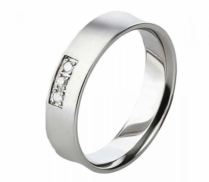 Preview: Damenring Edelstahl modern & schlicht AB822