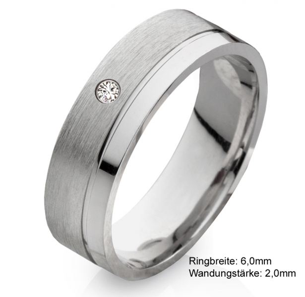 Preview: Damenring aus 925 Silber mit Diamant CB42, funkelnd und elegant