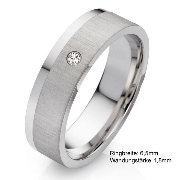Preview: 925 Silber Damenring mit funkelndem Diamant SB05, elegant