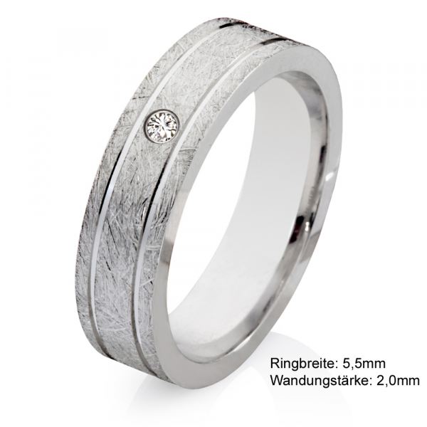 Preview: Silberring Damen aus 925 Silber mit echtem Diamant SB98, exklusiv
