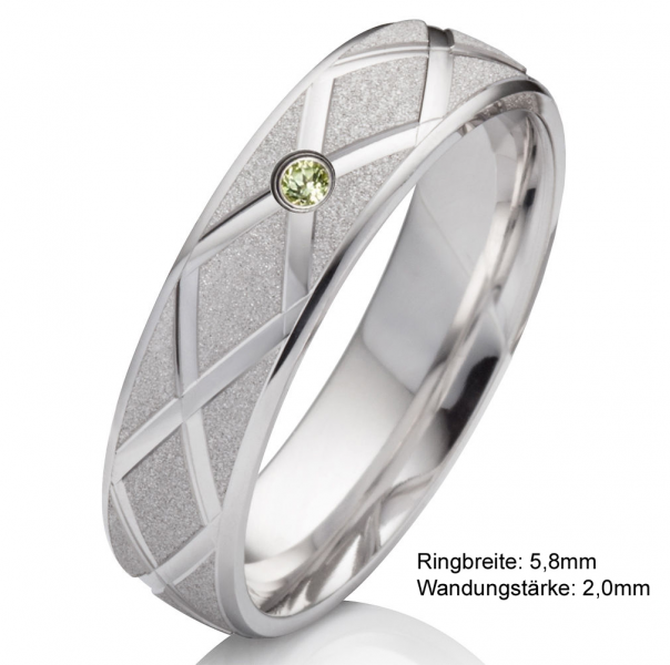 Preview: Silberring Ehering aus 925 Silber mit Peridot SP49, elegant