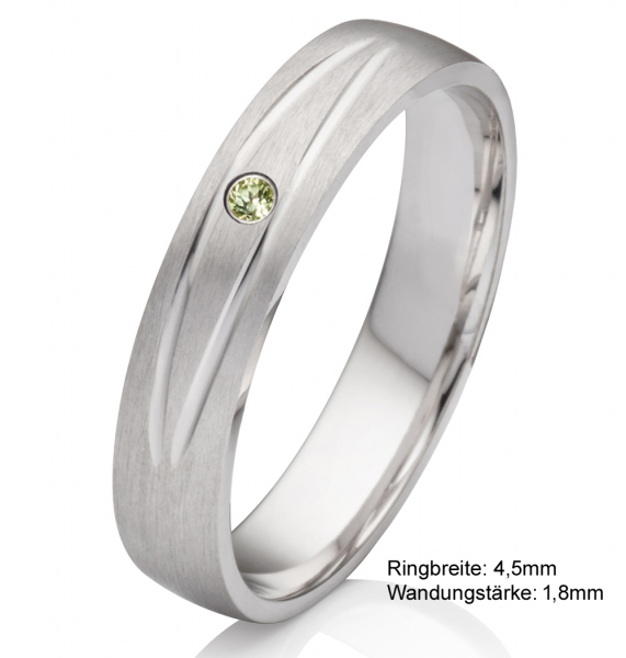 Preview: Silberring aus massivem Silber mit grünem Peridot SP100, edel