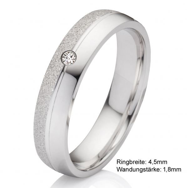 Preview: Damenring aus massivem 925 Silber mit Diamant SB42, hochwertig