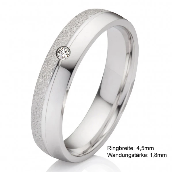 Eheringe aus massiven 925 Silber mit DIAMANT SB42