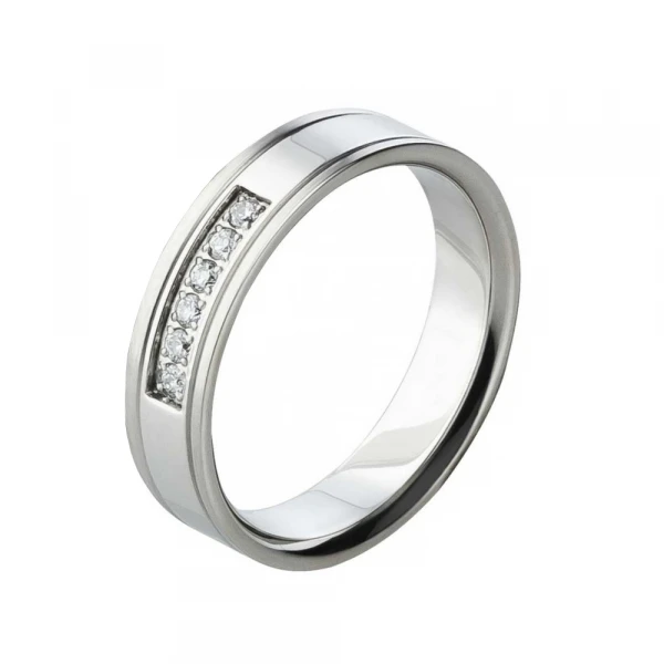 Titanringe AB1586-AB1587 mit Zirkonia, 5mm breit