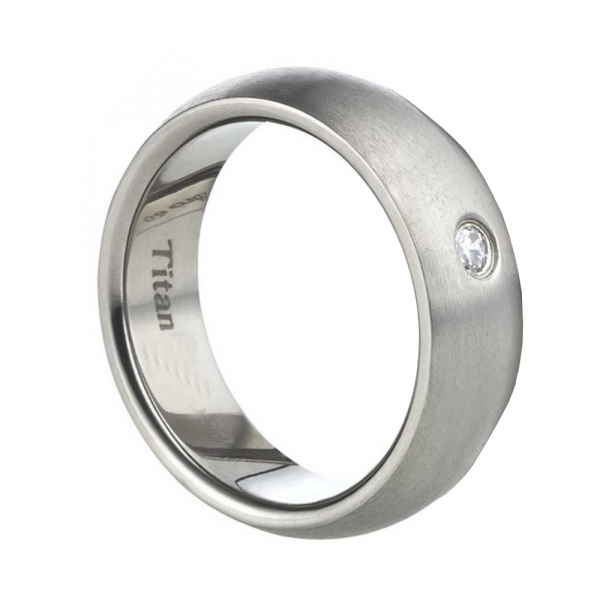 Preview: Matt 7mm breite Titanringe AB180Gravur