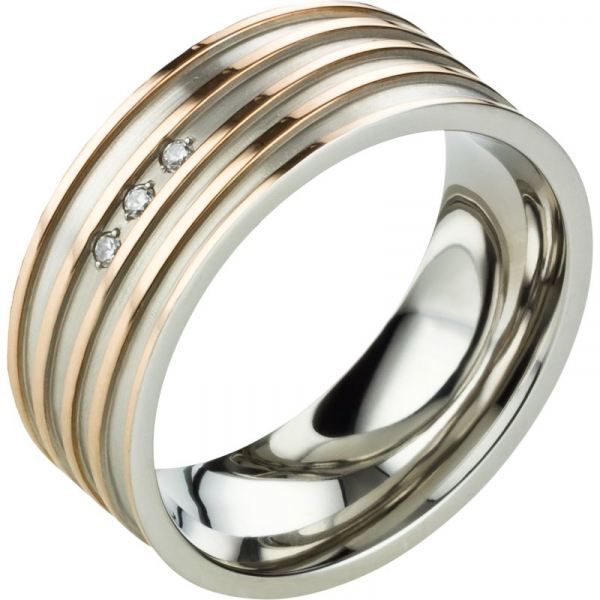 Preview: Damenring Edelstahl mit Stein AB2436