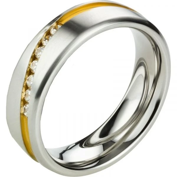 Goldfarbige Damenring aus Edelstahl AB2442