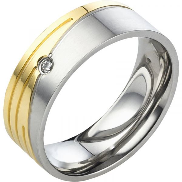 Preview: Schlichter Edelstahlring mit Glanz AB3118