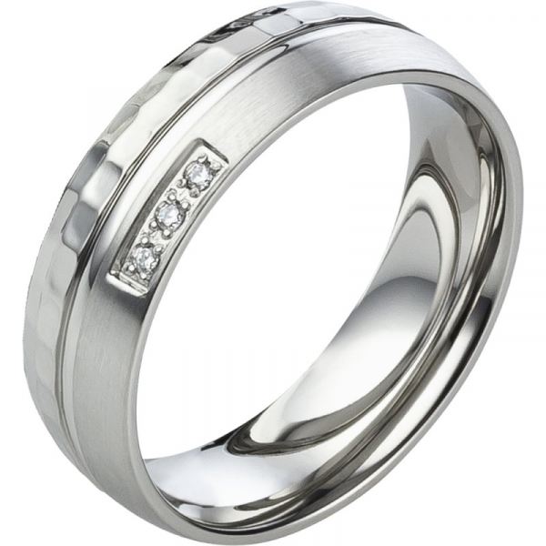 Preview: Moderner Damenring aus Edelstahl AB3122