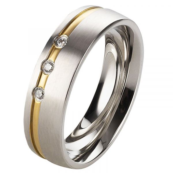 Preview: Edelstahlring mit Gravurfläche poliert AB3220