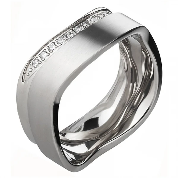 Matt polierter Edelstahlring Unisex AB3414