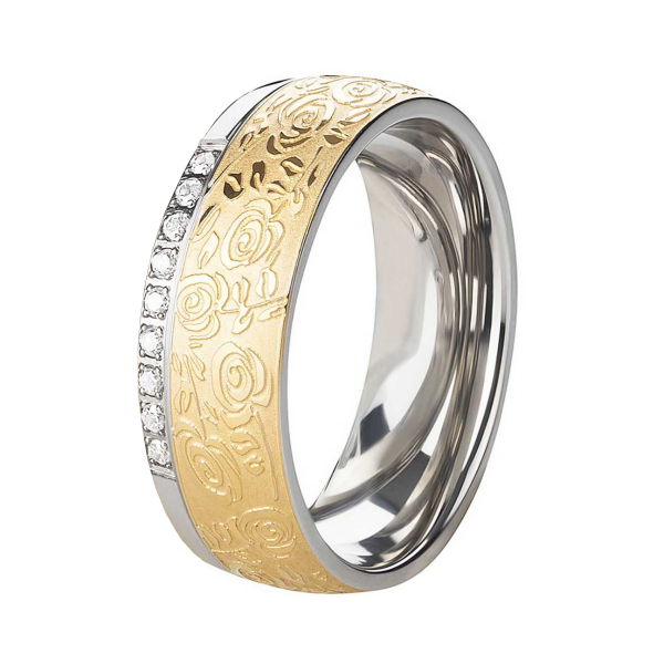 Preview: Matt polierter Edelstahlring Unisex AB3418