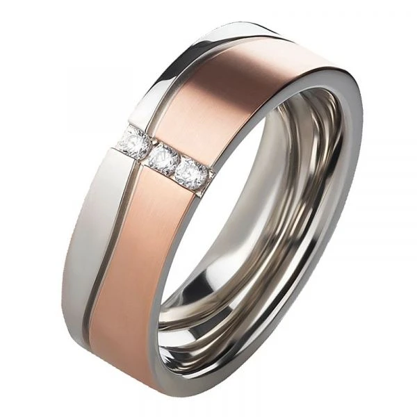 Edler Damenring Edelstahl mit Gravur AB3422