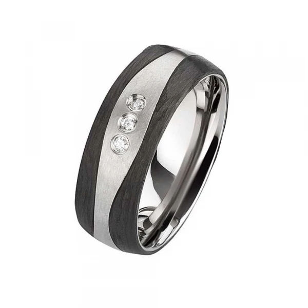 Titan-Carbonring AB3856-AB3857 mit Diamanten