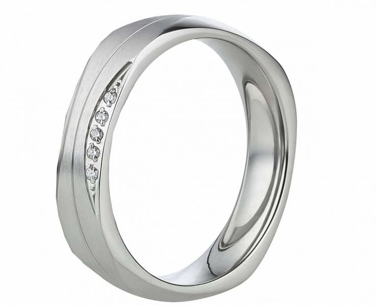 Preview: Edelstahlring für Damen mit Gravur AB826