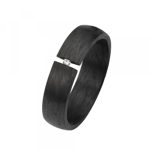 Preview: Ringe aus Carbon C006 mit Diamant