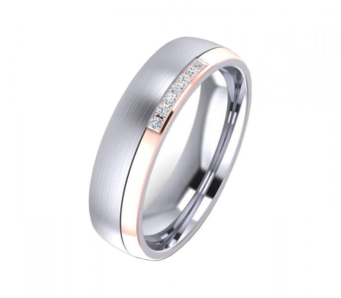 Preview: Edelstahlring E042 mit Zirkonias Gravur