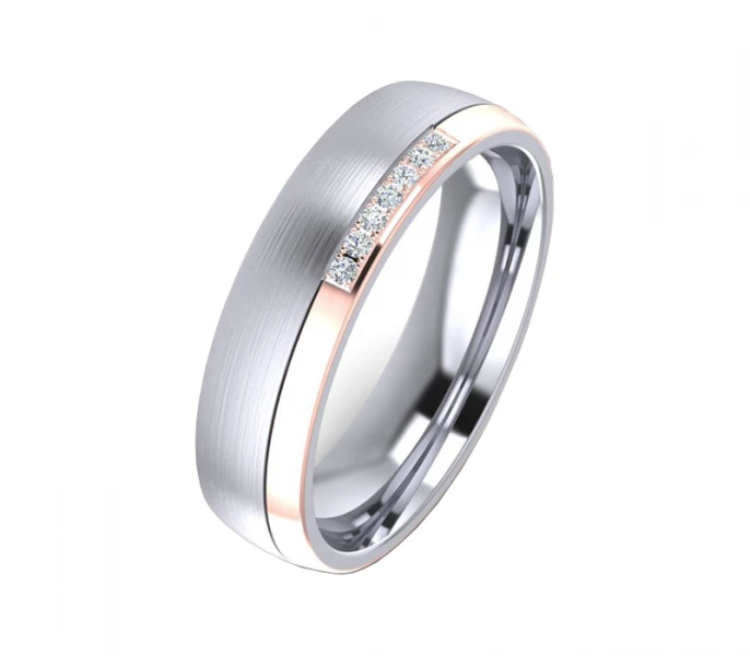 Edelstahlring E042 mit Zirkonias Gravur