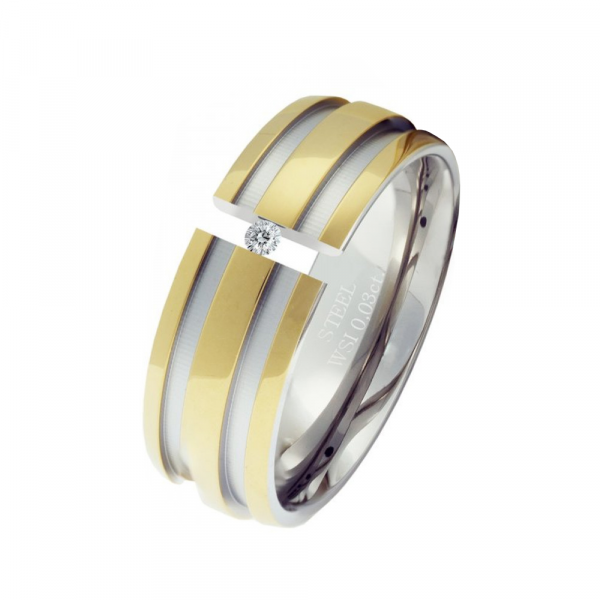 Preview: Damenring LUC4 mit goldfarbiger Beschichtung