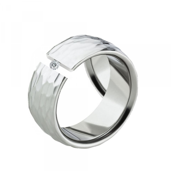 Preview: Damenring LUC48 mit Diamant und Gravur