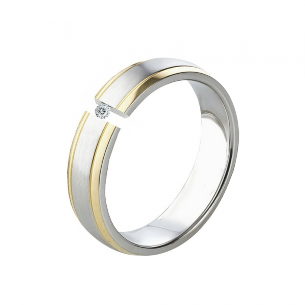 Preview: Damenring LUC41 mit Diamant und Gravur