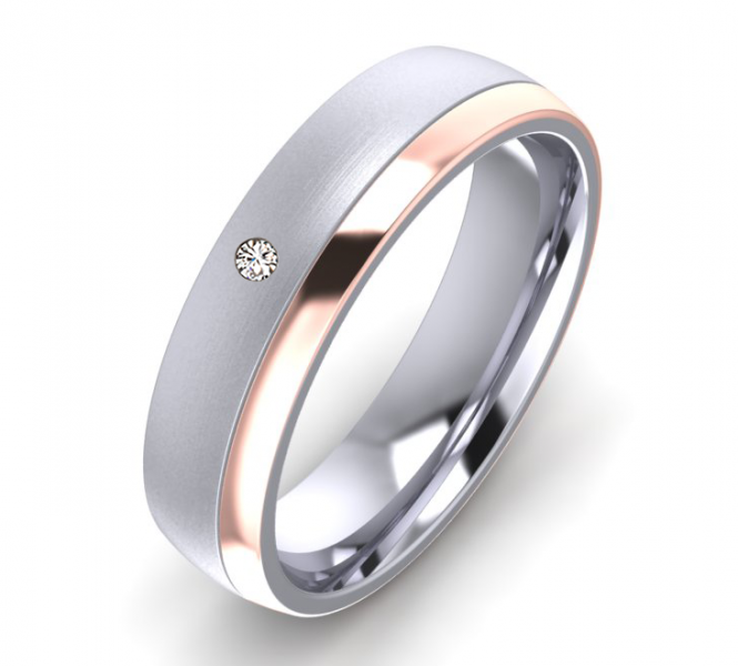 Preview: Damenring E154 mit Zirkonia oder Diamant und Gravur