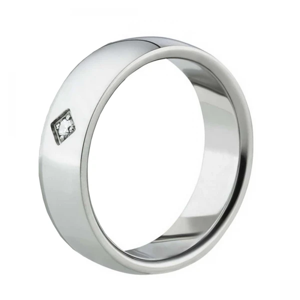 Edle Edelstahlring mit abgerundeter Form AB1490