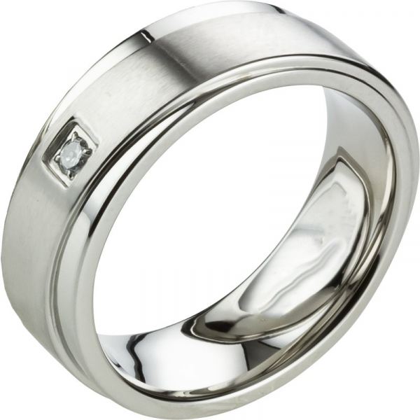 Preview: Damenring Edelstahl schlicht poliert AB2434