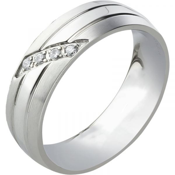 Preview: Damenring Edelstahl mattiert & poliert AB1766