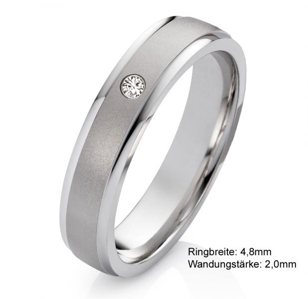 Preview: Damenring aus 925 Silber mit echtem Diamant SB36, elegante Damenschmuck.