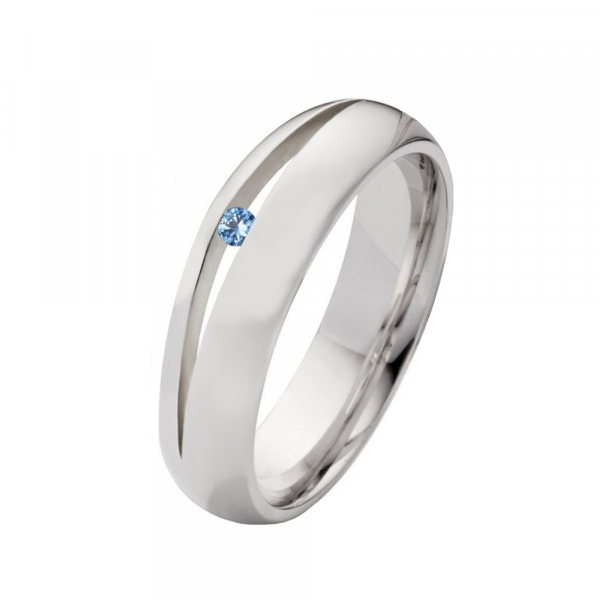 Preview: Damenring aus Silber mit traumhaft blauem Topas, funkelnd PS913