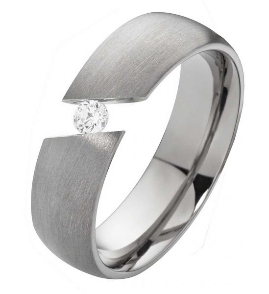 Preview: Damenring Titanring DT032 mit Zirkonia
