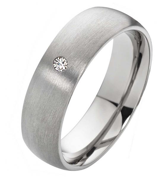 Preview: Damenring Titanring DT047 mit Stein und gratis Gravur