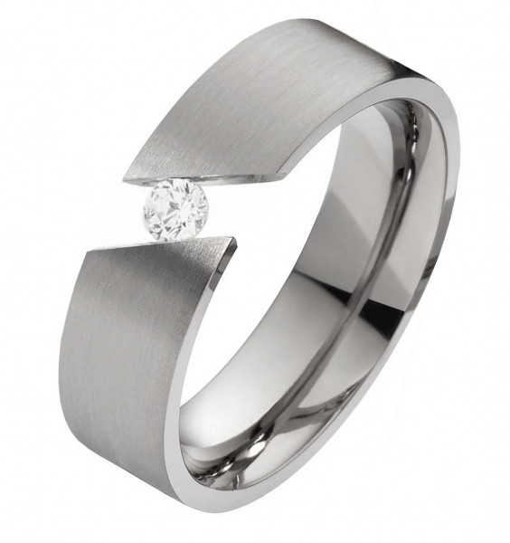 Massive Titanringe T048-HT020 mit Zirkonia