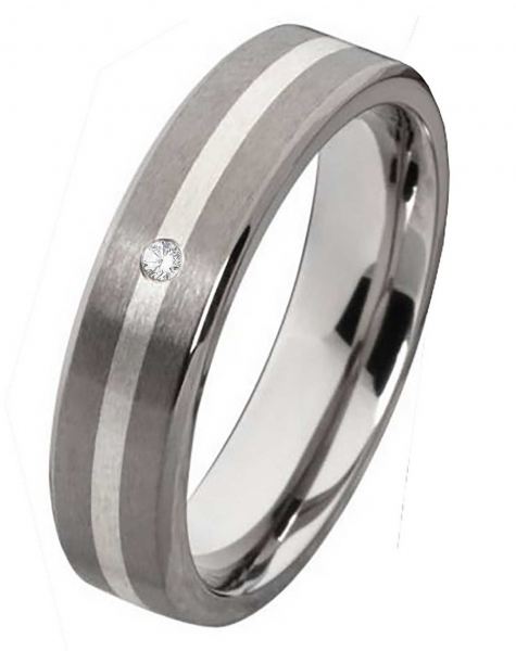 Preview: Damenring mit 925 Silber T065 mit Stein