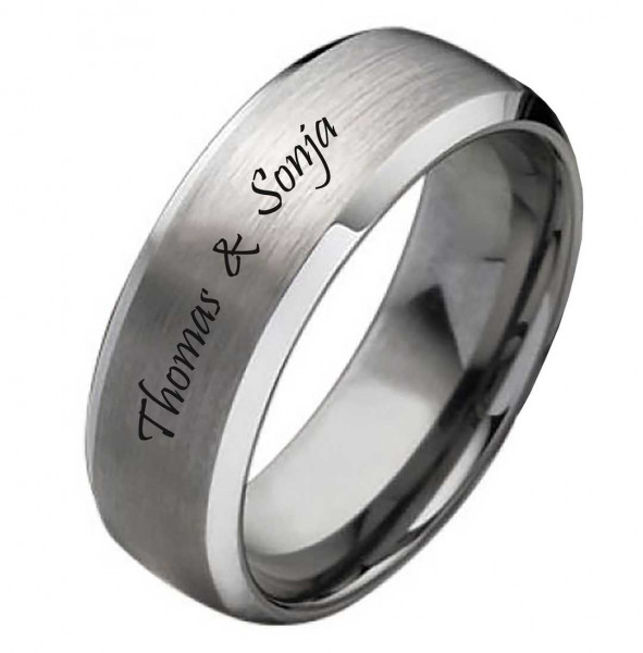 Damenring Wolframring DW115 mit Außengravur