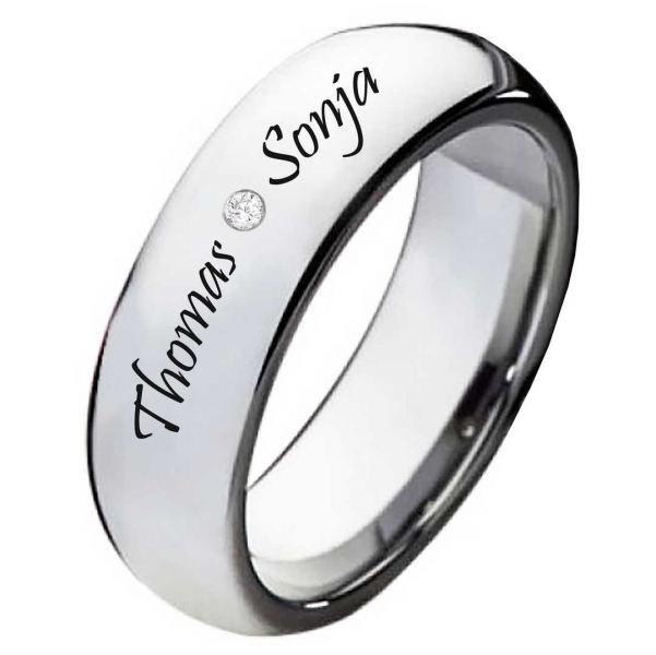 Preview: Schlichter, abgerundeter Damenring W128