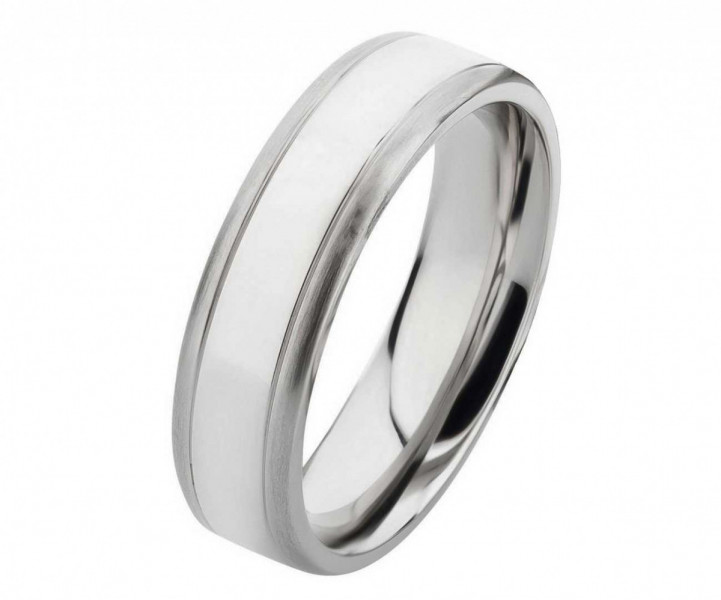 Schlichtes Ringpaar aus Edelstahl E008 ohne Stein mit Gravur