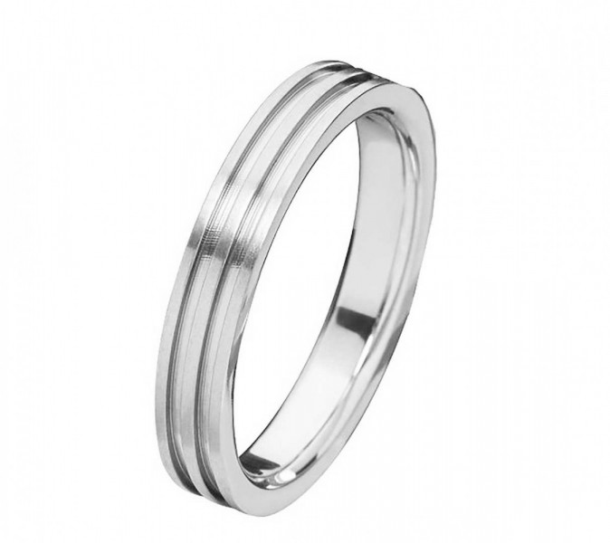 Edelstahlringe mit kostenloser Gravur E028 ohne Stein 4mm breit