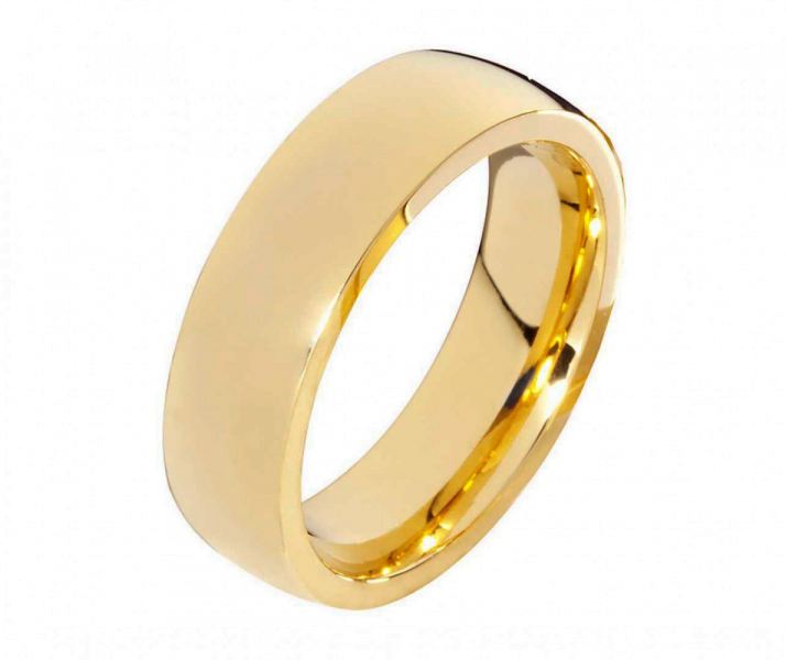 Preview: Klassischer goldfarbiger Ring E043 ohne Stein