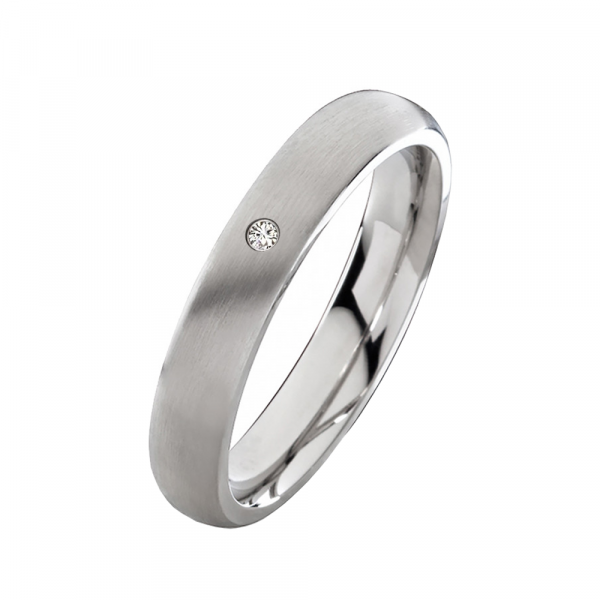 Preview: Damenring Edelstahl DE130 mit Zirkonia - Diamant