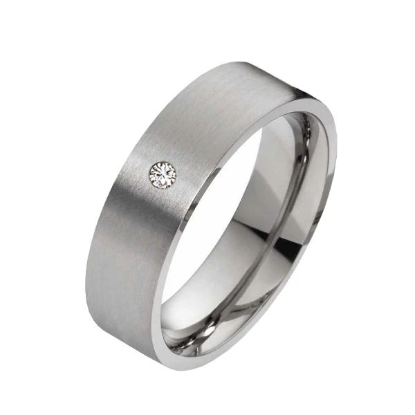 Damenring Edelstahl DE157 mit Diamant