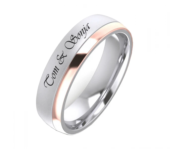 Edelstahlring E204 ohne Stein mit Außengravur