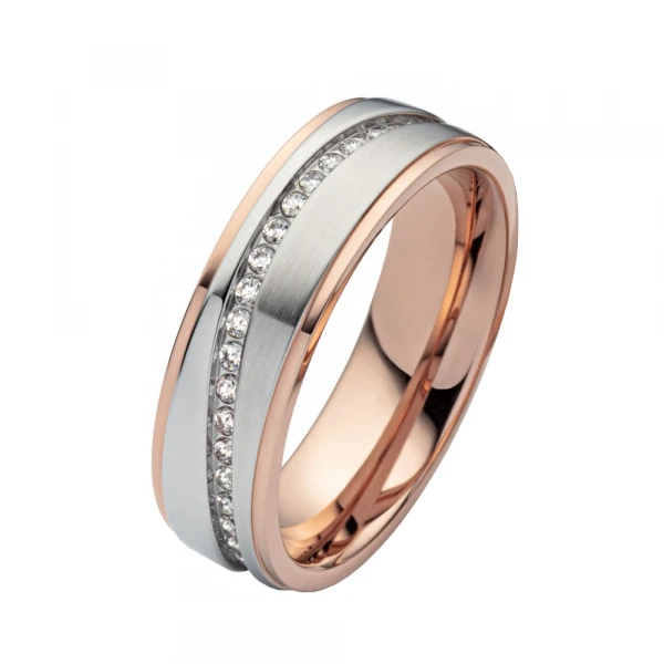 Damenring E331 mit Zirkonias - Gravur