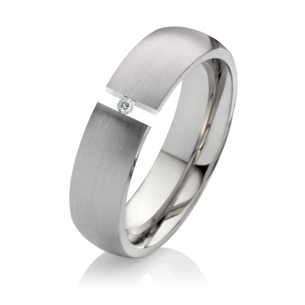 Preview: Titan ringe Damenring LUC14 mit Zirkonia oder Diamant