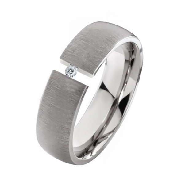 Preview: Mattierter Titan Ehering mit Lasergravur LUC66
